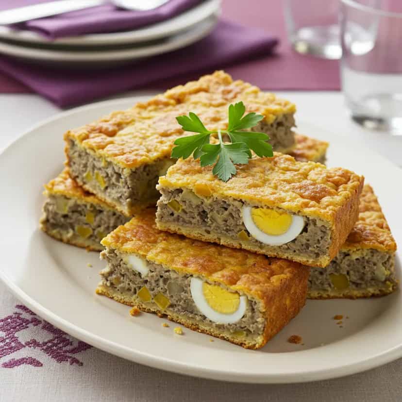 Foto deliciosa de Torta de Carne Moída pronta para servir - Tortas Salgadas