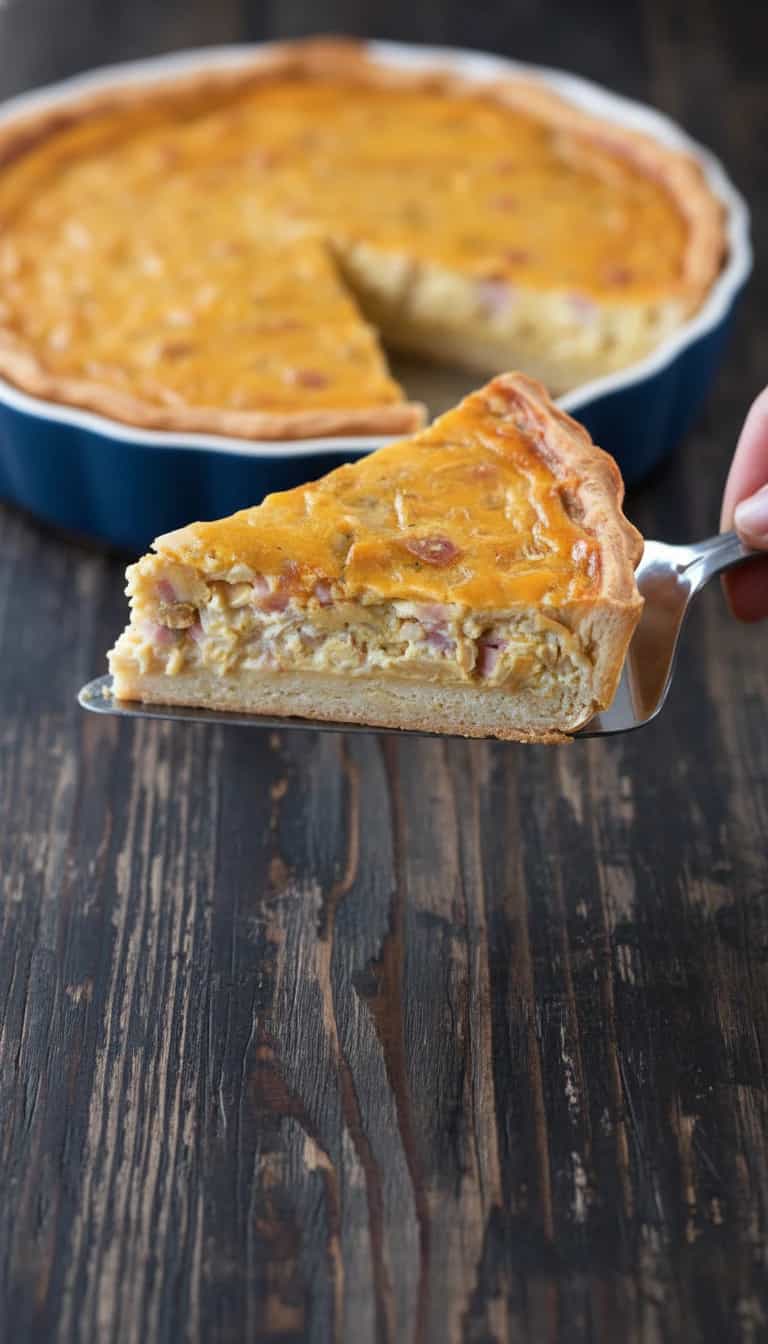 Foto deliciosa de Torta de Cebola Caseira pronta para servir - Tortas Salgadas