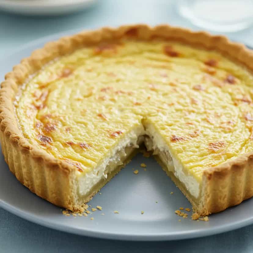 Foto deliciosa de Torta de Cebola Caseira pronta para servir - Tortas Salgadas
