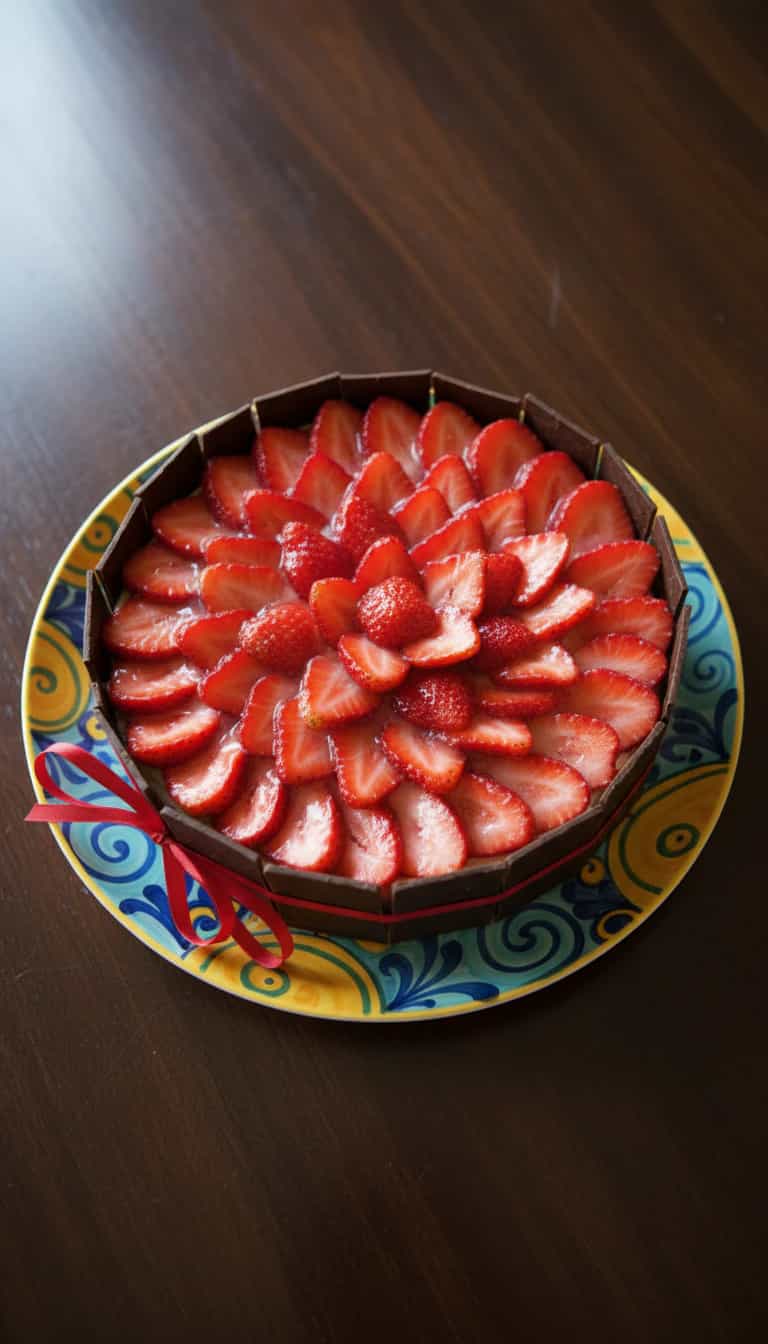 Foto deliciosa de Torta de Chocolate com Morangos pronta para servir - Tortas & Tortinhas