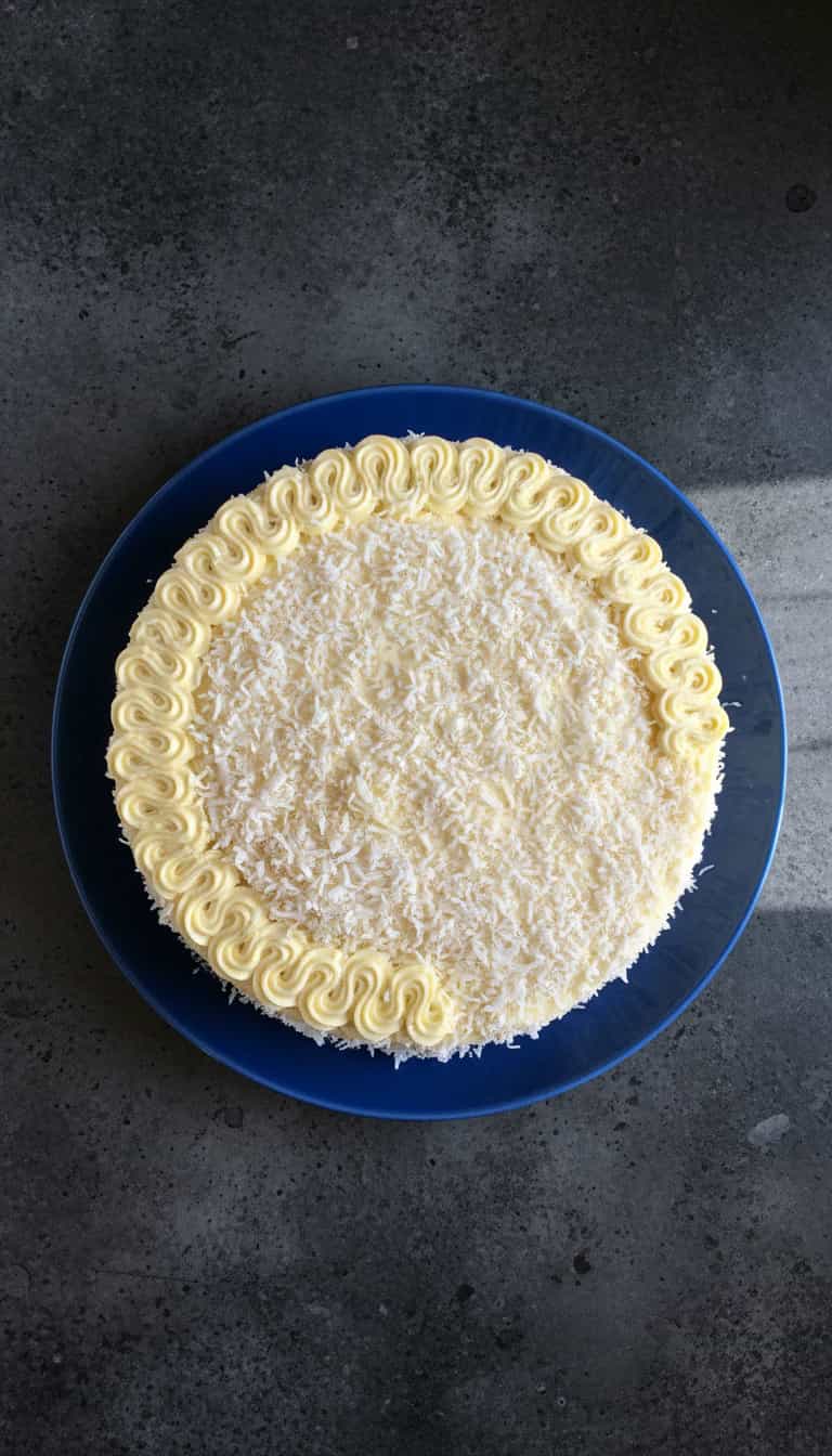 Foto deliciosa de Torta de Coco Cremosa com Merengue pronta para servir - Tortas & Tortinhas