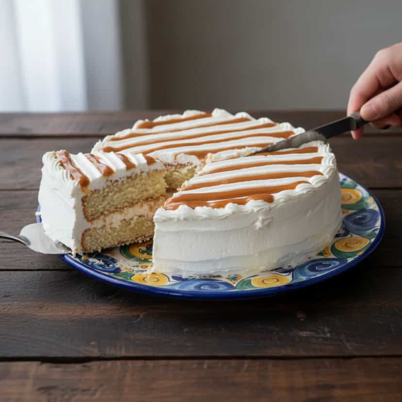 Foto deliciosa de Torta de Damasco com Chantilly pronta para servir - Tortas & Tortinhas