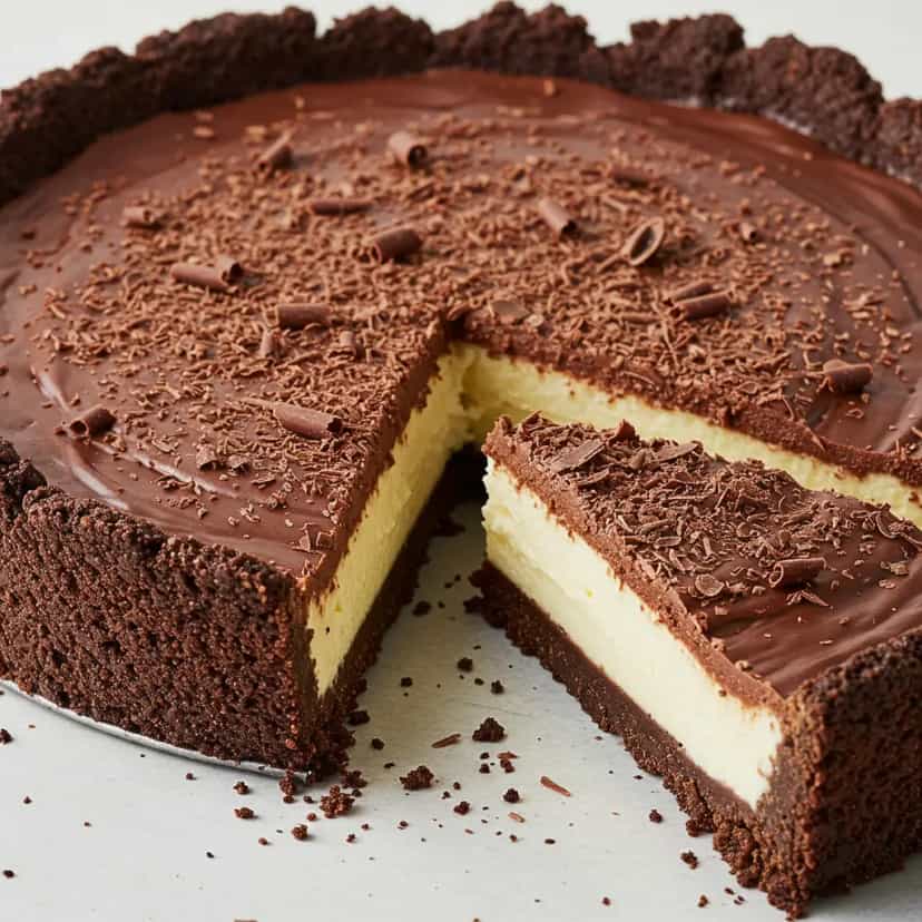 Foto deliciosa de Torta de Danone com Chocolate pronta para servir - Tortas & Tortinhas