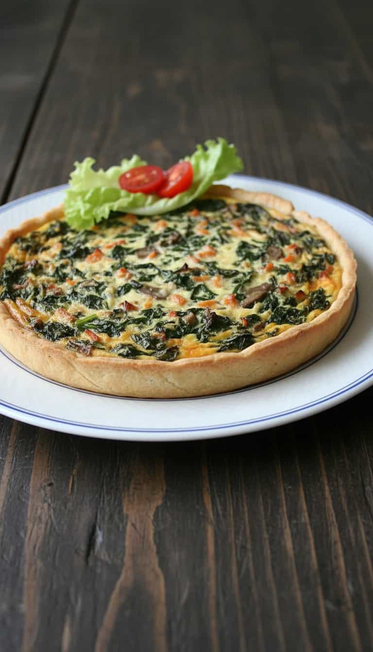 Foto deliciosa de Torta de Escarola Cremosa com Parmesão pronta para servir - Tortas Salgadas