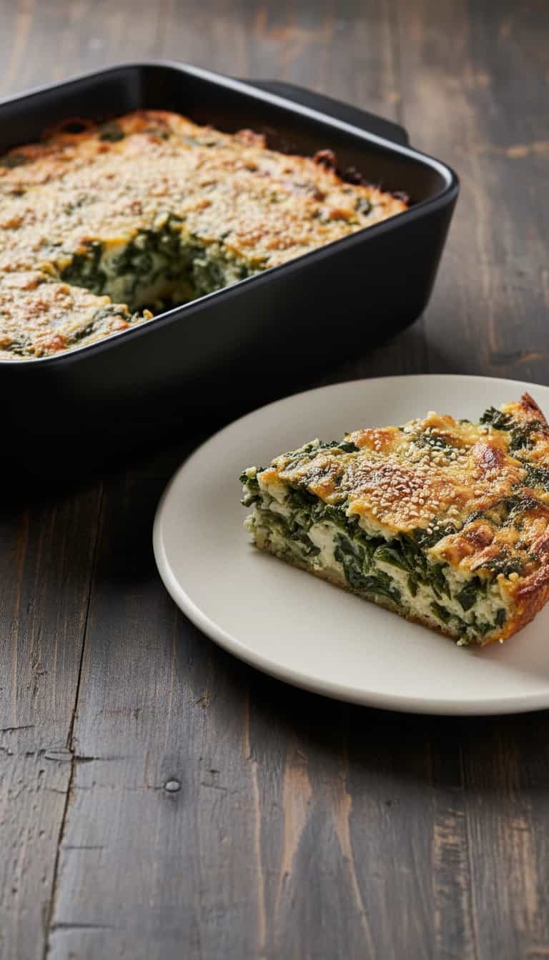 Foto deliciosa de Torta de Espinafre com Ricota pronta para servir - Tortas Salgadas