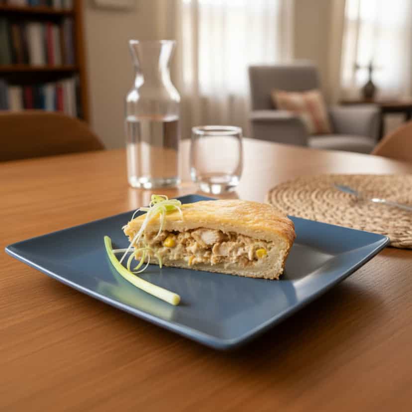 Foto deliciosa de Torta de Frango com Curry pronta para servir - Tortas Salgadas