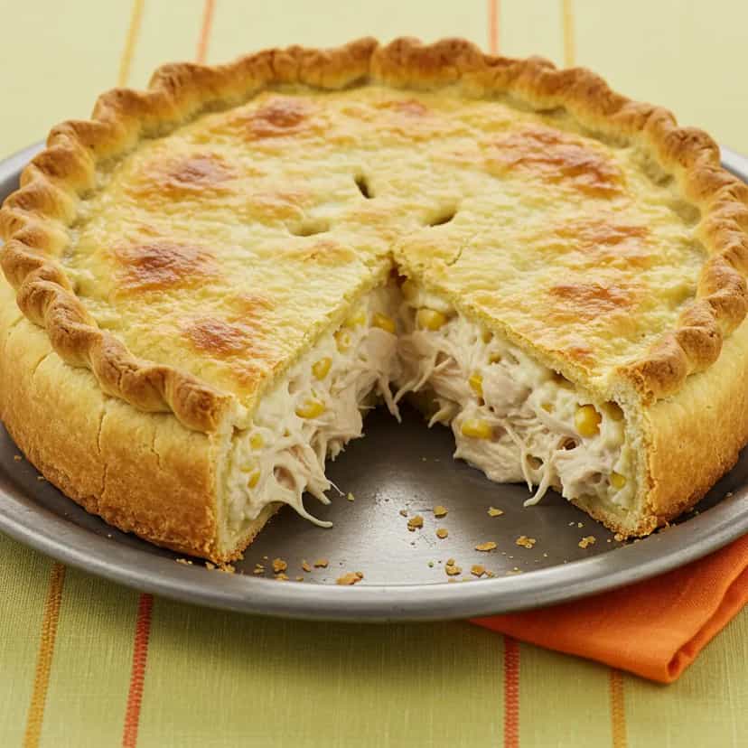 Foto deliciosa de Torta de Frango Cremosa pronta para servir - Tortas Salgadas