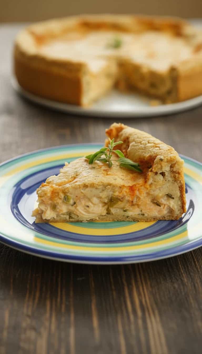 Foto deliciosa de Torta de Frango Cremosa pronta para servir - Carnes & Frango