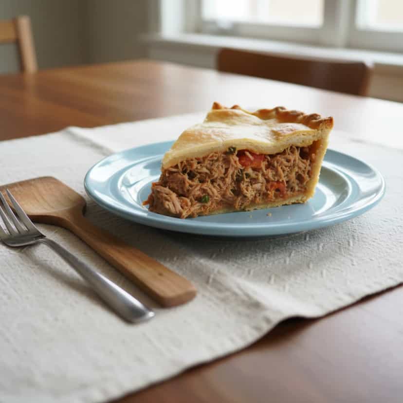 Foto deliciosa de Torta de Frango Crocante pronta para servir - Tortas Salgadas