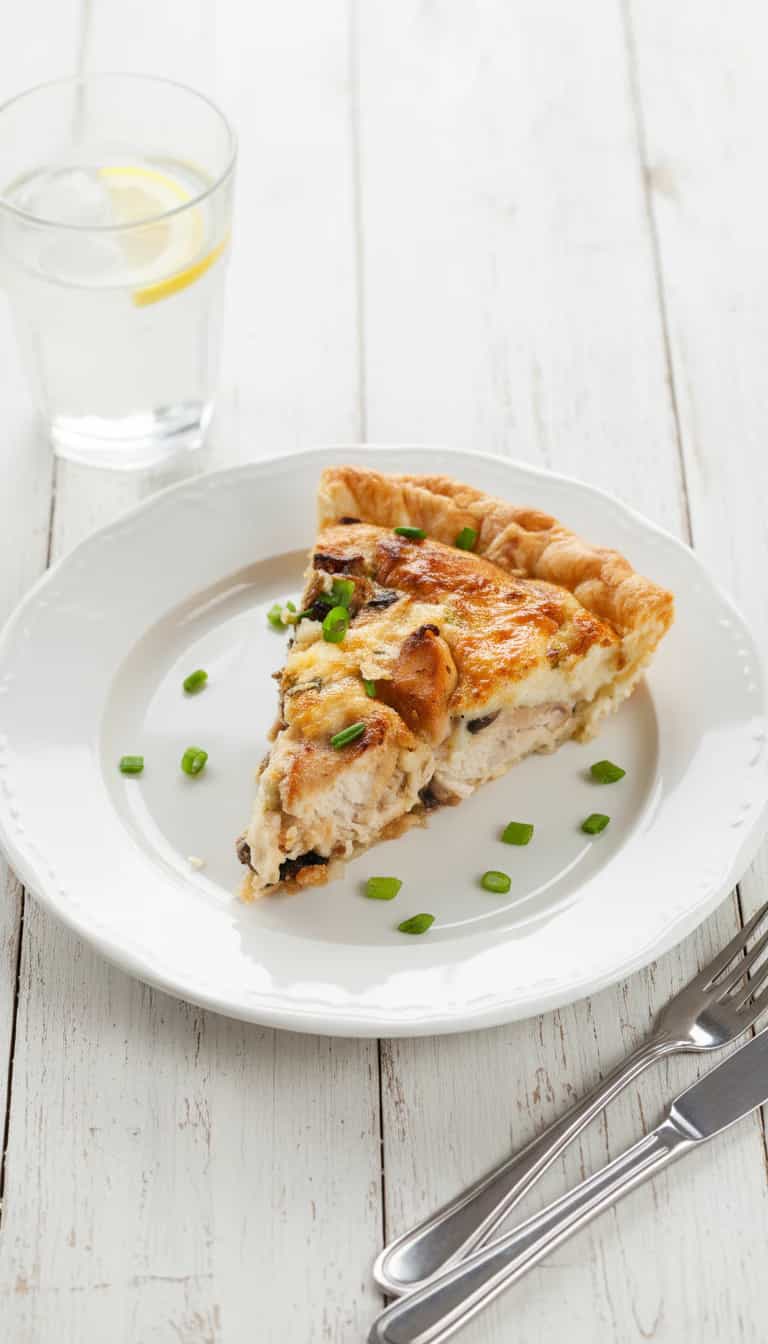 Foto deliciosa de Torta de Frango e Palmito pronta para servir - Tortas Salgadas