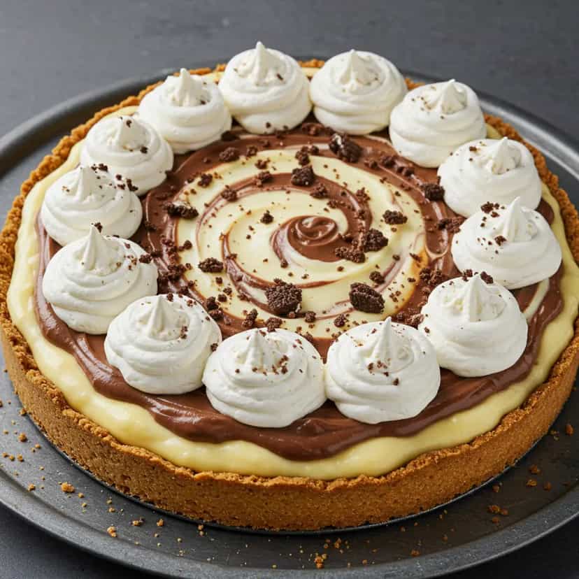 Foto deliciosa de Torta de Limão com Camada de Chocolate pronta para servir - Tortas & Tortinhas