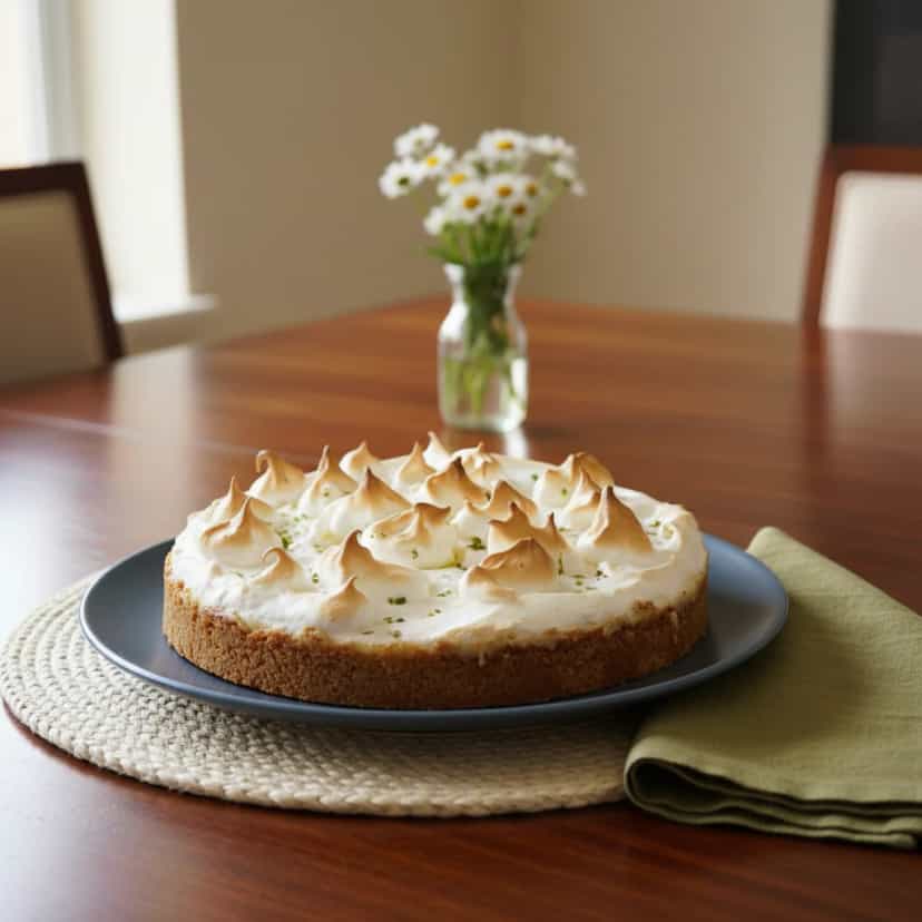 Foto deliciosa de Torta de Limão com Marshmallow Cremoso pronta para servir - Tortas & Tortinhas