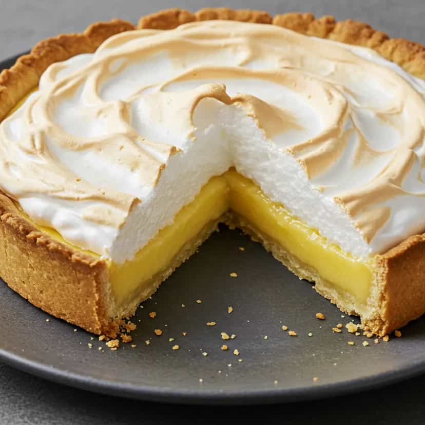 Foto deliciosa de Torta de Limão com Suspiro pronta para servir - Tortas & Tortinhas