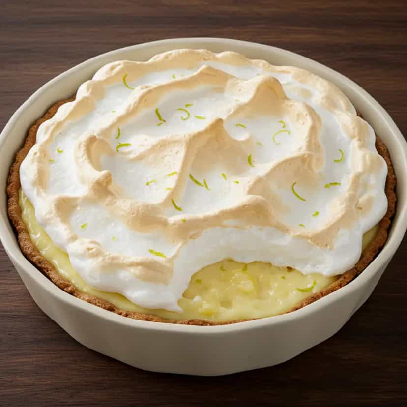 Foto deliciosa de Torta de Limão Cremosa com Suspiro pronta para servir - Tortas & Tortinhas