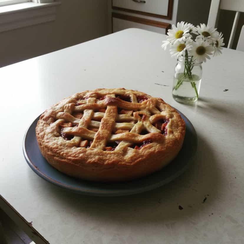 Foto deliciosa de Torta de Maçã com Canela e Uva Passa pronta para servir - Tortas & Tortinhas
