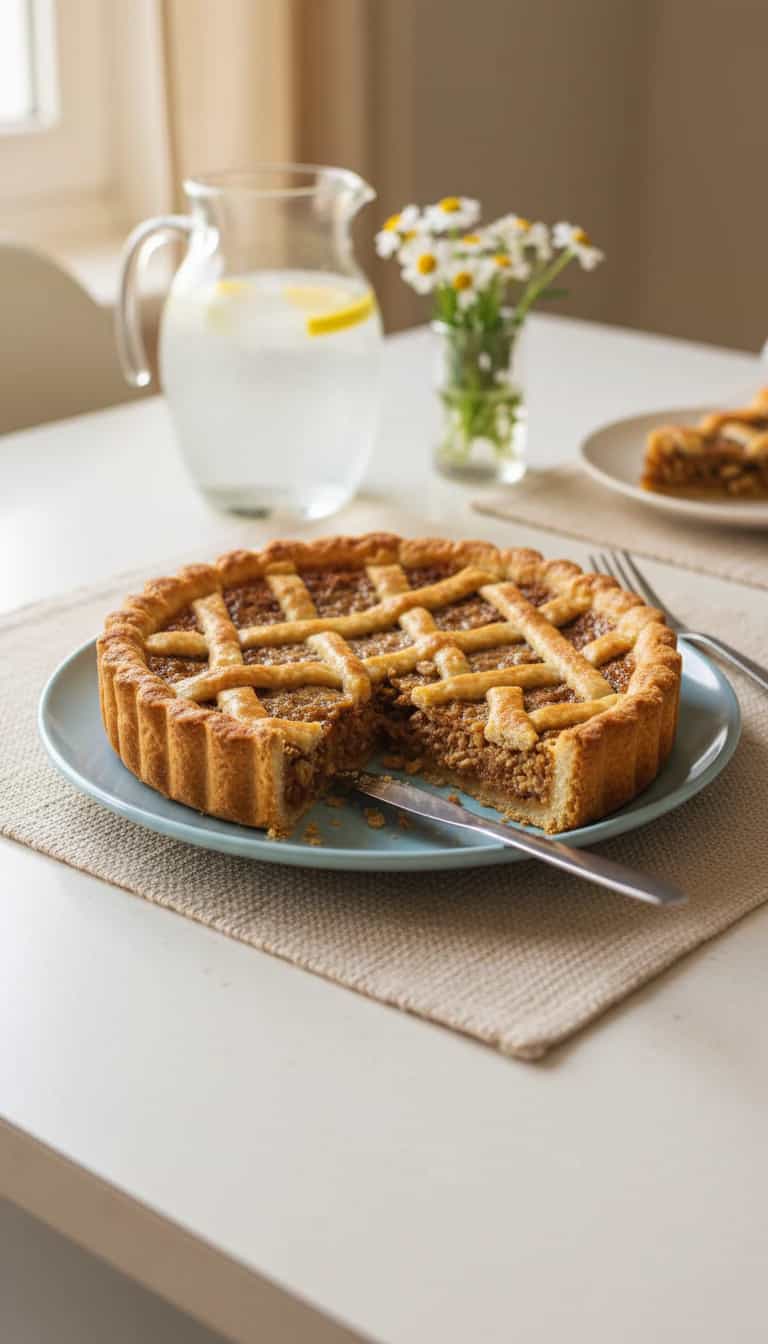 Foto deliciosa de Torta de Maçã com Passas ao Vinho pronta para servir - Tortas & Tortinhas