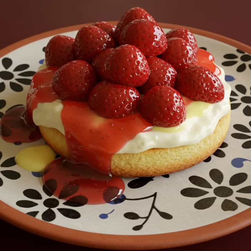 Foto deliciosa de Torta de Morango com Chantilly pronta para servir - Tortas & Tortinhas