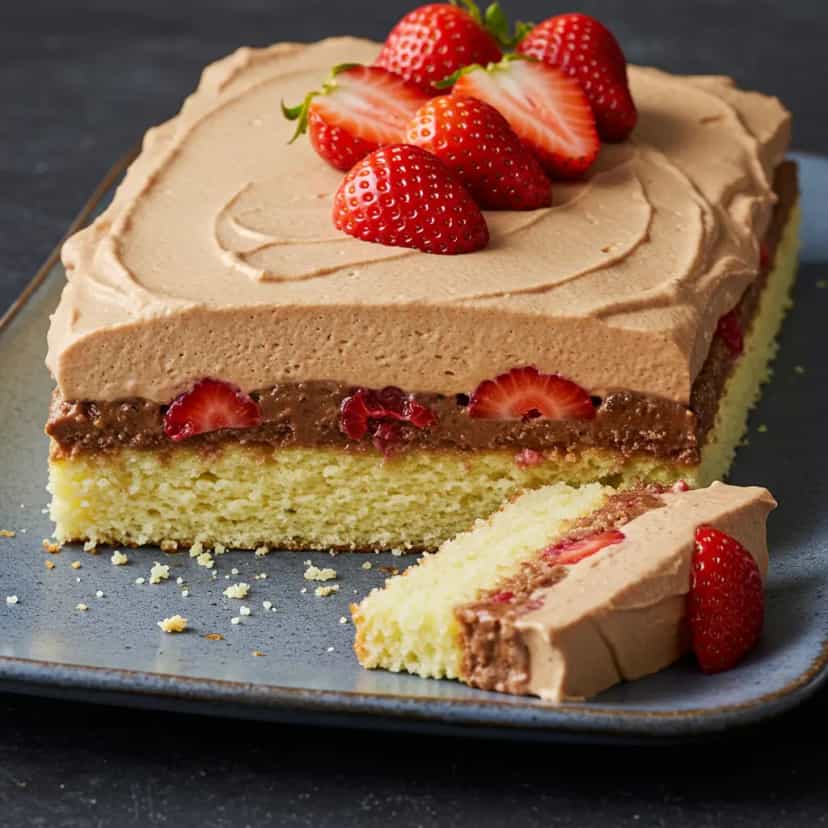 Foto deliciosa de Torta de Morango Fácil e Deliciosa pronta para servir - Tortas & Tortinhas