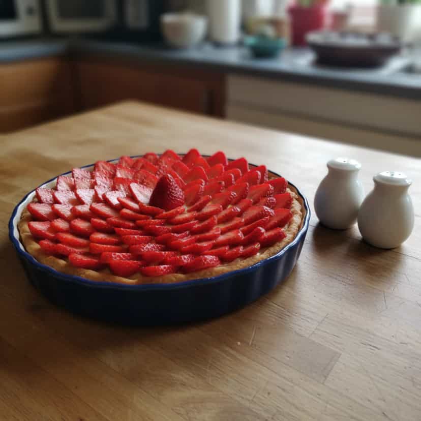 Foto deliciosa de Torta de Morangos com Creme Francês pronta para servir - Tortas & Tortinhas
