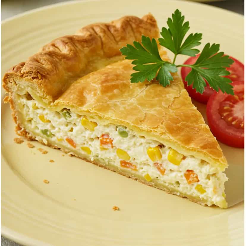 Foto deliciosa de Torta de Palmito Cremosa pronta para servir - Tortas Salgadas