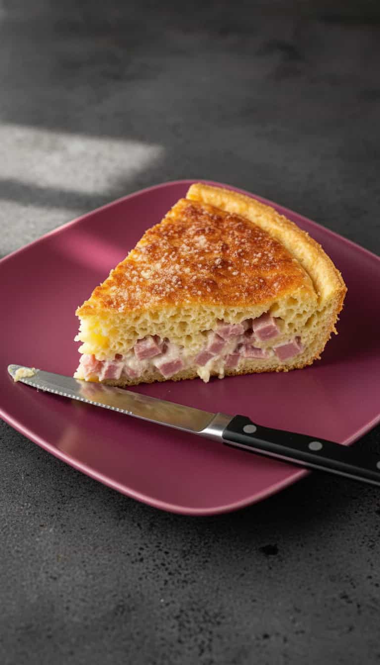 Foto deliciosa de Torta de Presunto e Mussarela pronta para servir - Salgadinhos