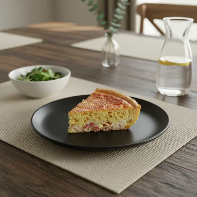 Foto deliciosa de Torta de Presunto e Mussarela pronta para servir - Lanches de Padaria