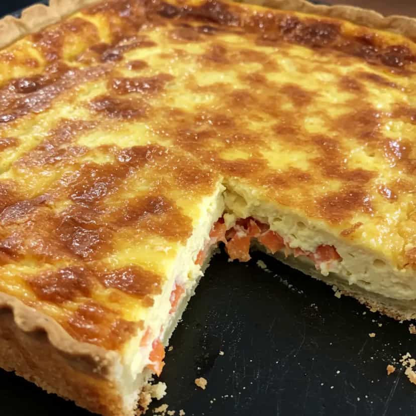 Foto deliciosa de Torta de Queijo e Presunto pronta para servir - Salgadinhos