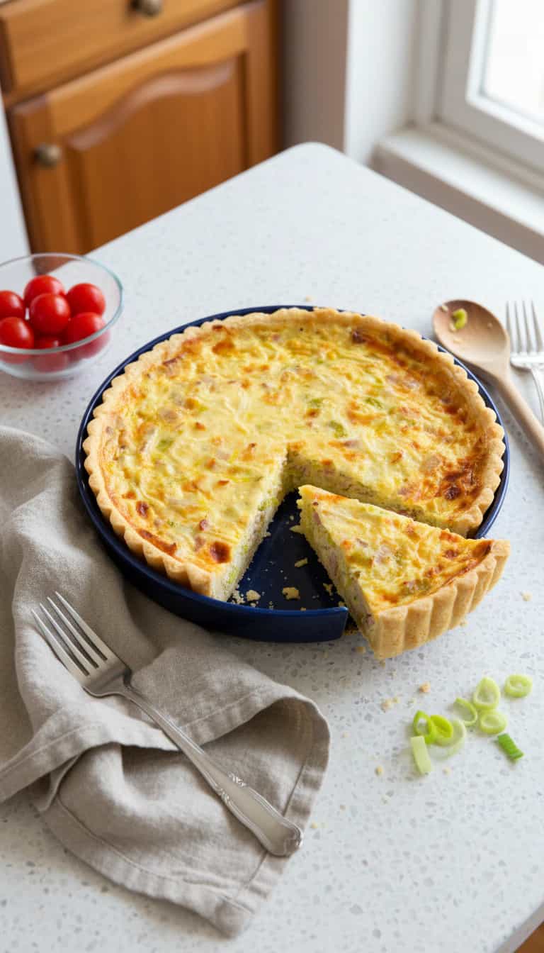 Foto deliciosa de Torta de Queijos Cremosa pronta para servir - Tortas & Tortinhas