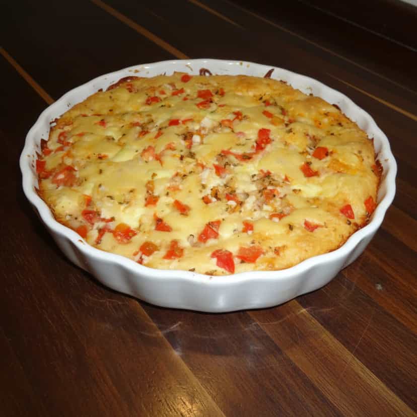 Foto deliciosa de Torta de Requeijão e Presunto pronta para servir - Tortas Salgadas