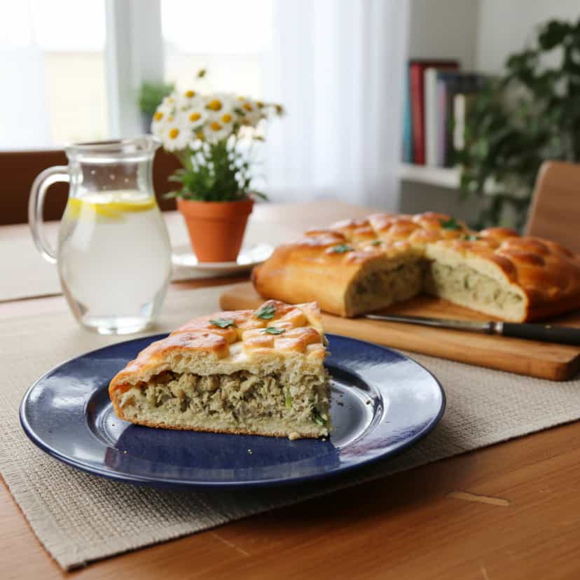 Foto deliciosa de Torta de Sardinha Deliciosa pronta para servir - Tortas Salgadas