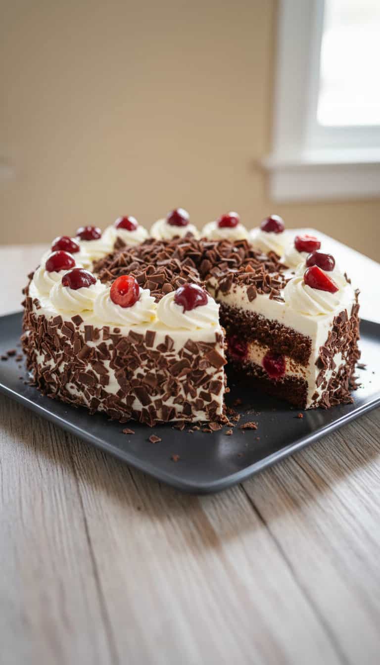 Foto deliciosa de Torta Floresta Negra Clássica pronta para servir - Tortas & Tortinhas