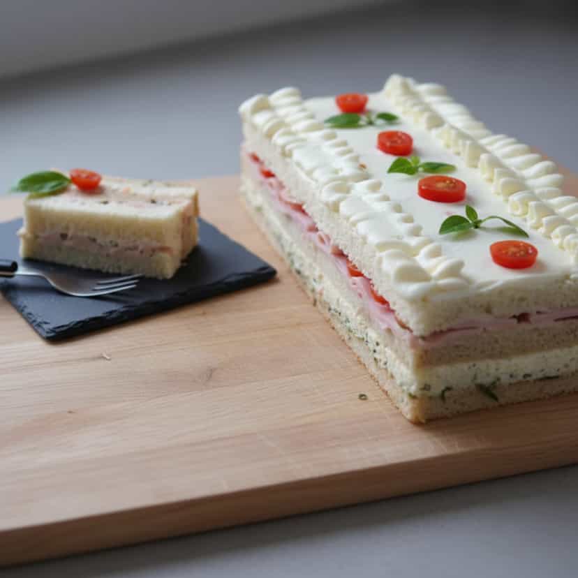 Foto deliciosa de Torta Fria de Natal pronta para servir - Tortas Salgadas
