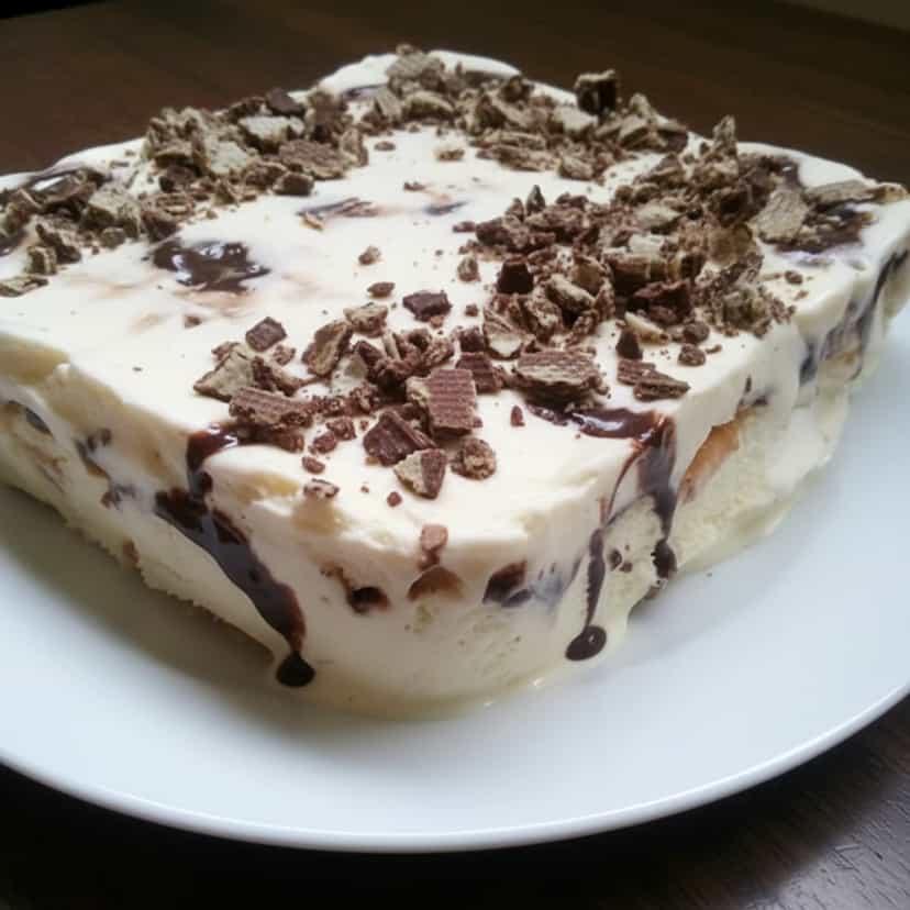 Foto deliciosa de Torta Gelada de Brigadeiro com Bis pronta para servir - Doces Gelados & Sorvetes