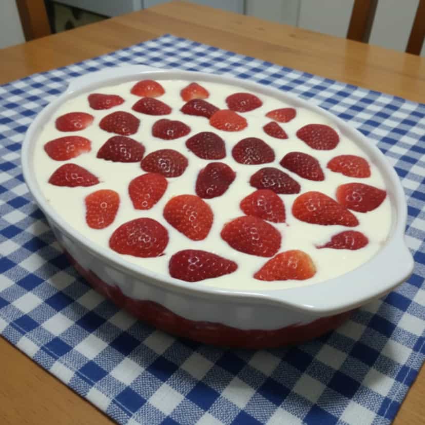 Foto deliciosa de Torta Gelada de Morango pronta para servir - Tortas & Tortinhas
