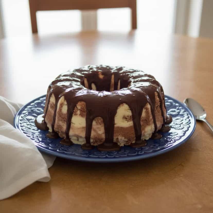 Foto deliciosa de Torta Gelada de Prestígio pronta para servir - Tortas & Tortinhas