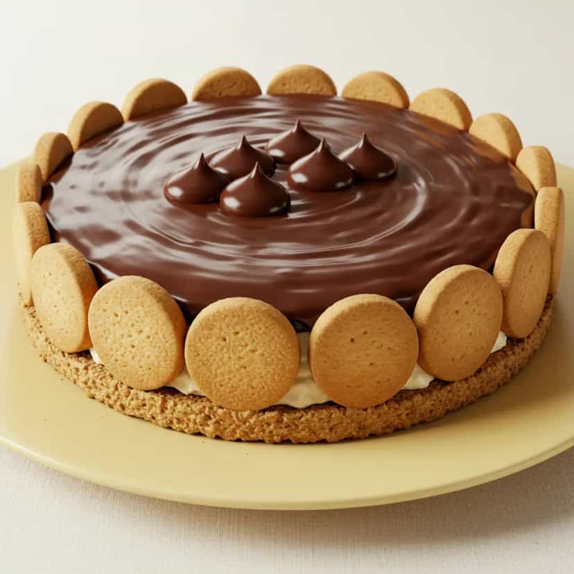 Foto deliciosa de Torta Holandesa de Biscoito Calipso pronta para servir - Tortas & Tortinhas