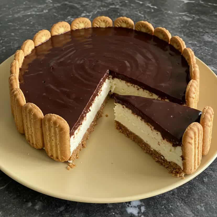 Foto deliciosa de Torta Holandesa de Chocolate pronta para servir - Tortas & Tortinhas