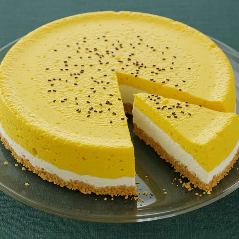 Foto deliciosa de Torta Holandesa de Maracujá Cremosa pronta para servir - Tortas & Tortinhas