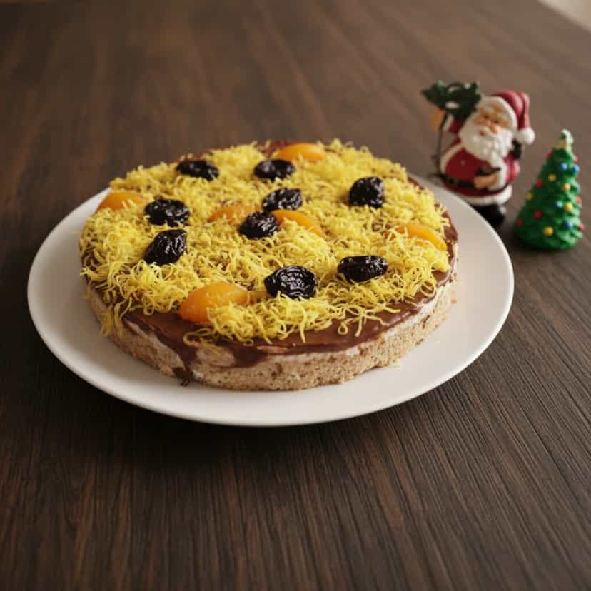 Foto deliciosa de Torta Mousse de Ameixa Preta e Damasco pronta para servir - Tortas & Tortinhas
