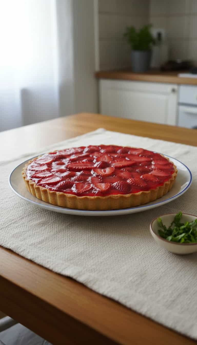 Foto deliciosa de Torta Mousse de Morango pronta para servir - Tortas & Tortinhas