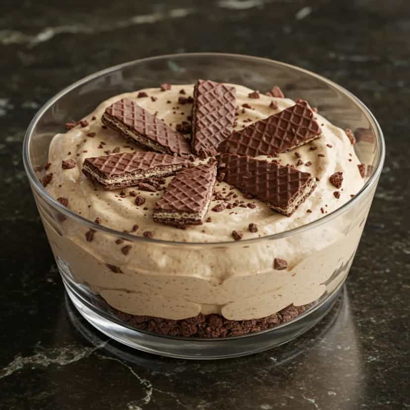 Foto deliciosa de Torta Mousse Fácil de Bis pronta para servir - Tortas & Tortinhas