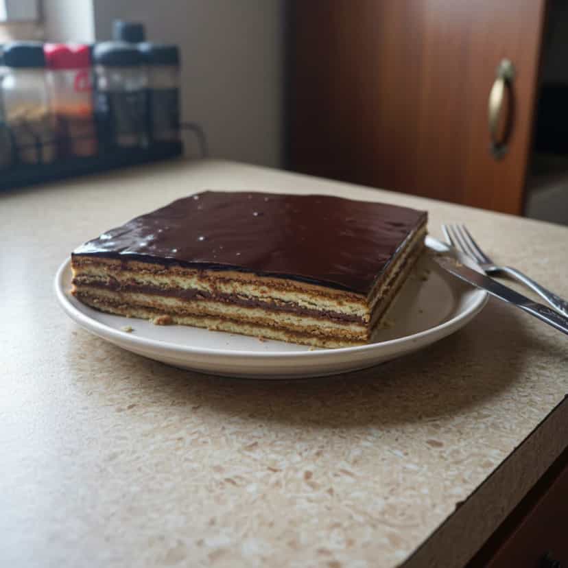 Foto deliciosa de Torta Ópera de Chocolate e Avelã pronta para servir - Tortas & Tortinhas