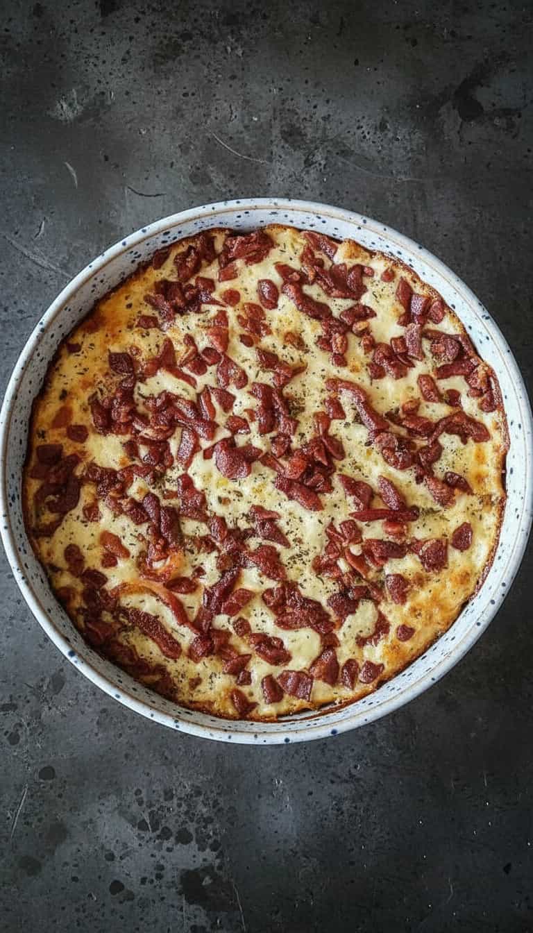 Foto deliciosa de Torta Salgada de Aipim com Bacon pronta para servir - Tortas Salgadas