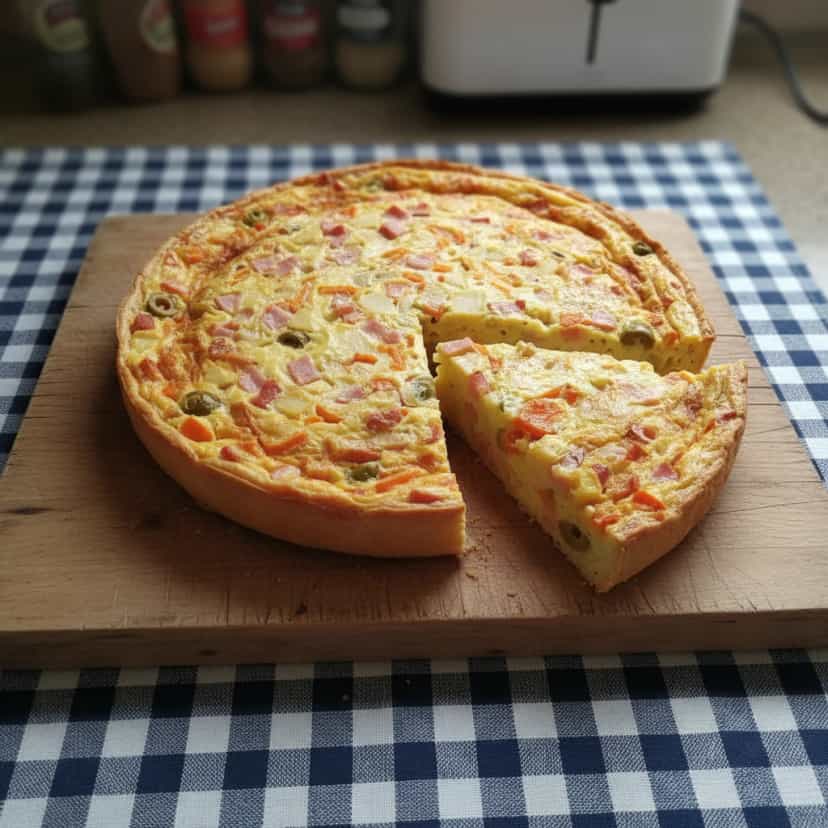 Foto deliciosa de Torta Salgada de Cenoura e Peru pronta para servir - Outras Receitas