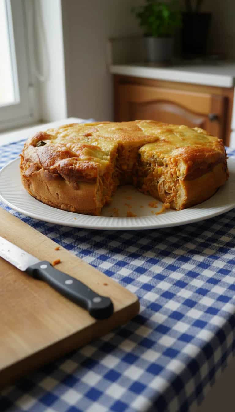 Foto deliciosa de Torta Salgada de Frango cremosa pronta para servir - Tortas Salgadas