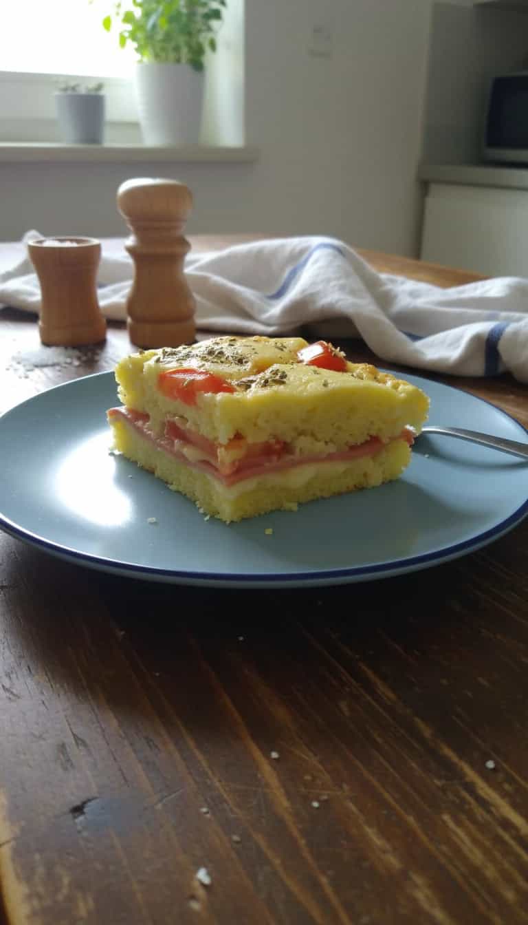 Foto deliciosa de Torta Salgada de Presunto e Queijo pronta para servir - Salgadinhos