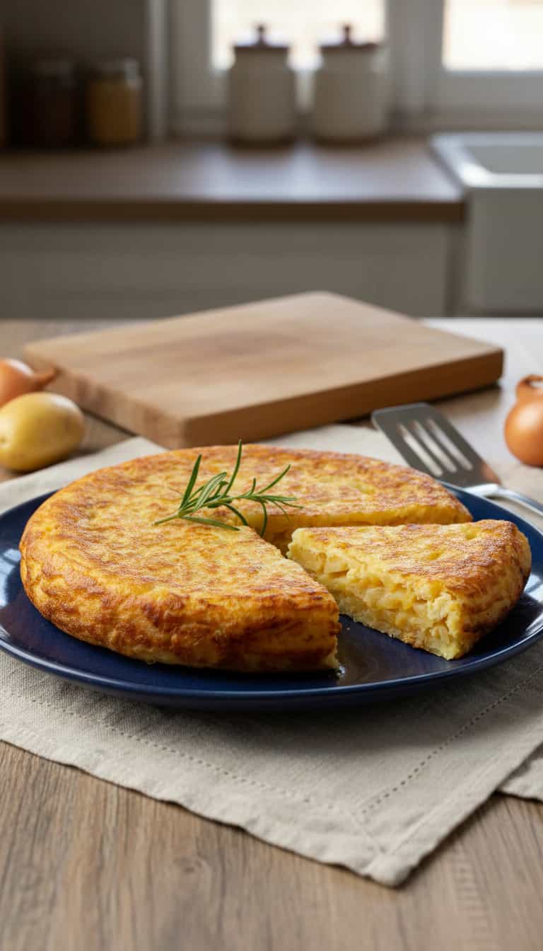 Foto deliciosa de Tortilha de Batata e Cebola pronta para servir - Outras Receitas