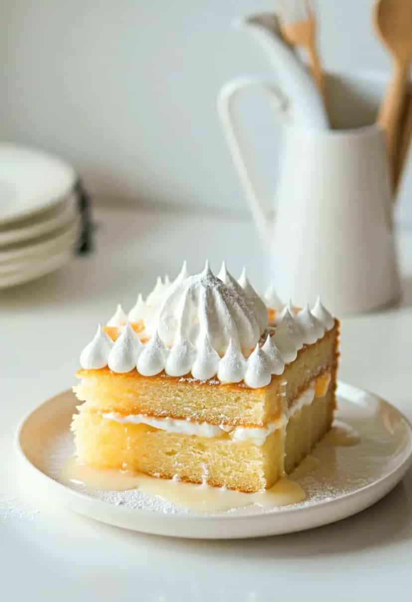 Foto deliciosa de Bolo Três Leites Tradicional pronta para servir - Bolos & Cupcakes