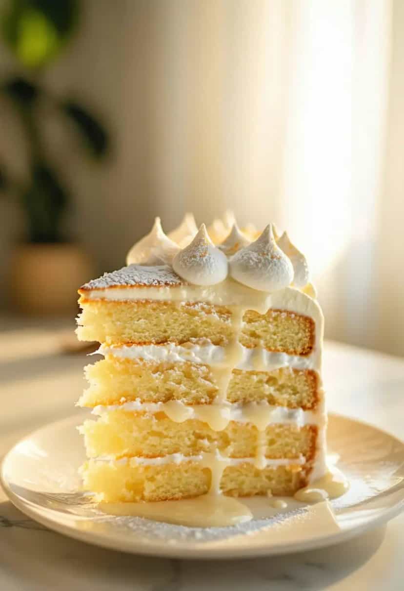 Foto deliciosa de Bolo Três Leites pronta para servir - Bolos & Cupcakes