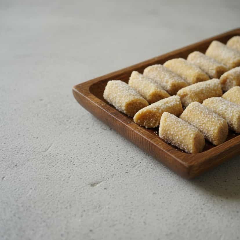 Foto deliciosa de Tronquinhos de Amendoim pronta para servir - Snacks Assados